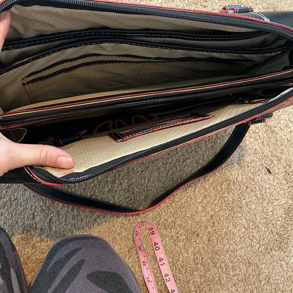 McKlein Black and Red Laptop Briefcase Bag - Picture 7 of 12